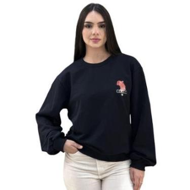 Imagem de Blusão Moletom Feminino Estampa Felino Minimalista Colcci-Feminino