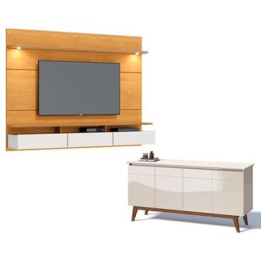 Imagem de Painel Suspenso Decore com Aparador Buffet Classic 1.8 Nature Off Whit