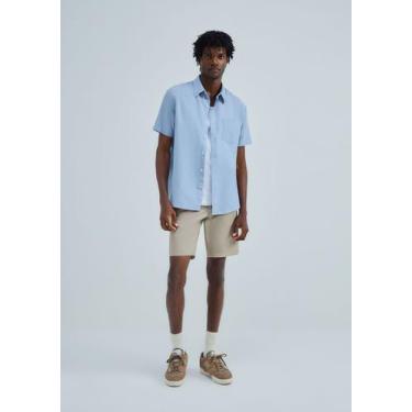 Imagem de Camisa Masculina Manga Curta Com Bolso - Hering, XXG, Azul