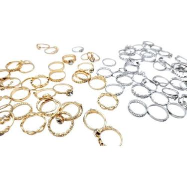 Imagem de Anéis Barato Bijuterias Revenda 50 Anel Variado Modelos  - LN, Dourado