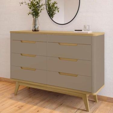 Imagem de Cômoda 8 Gavetas com Organizador Tampo e Base de 2,5cm Vicenza - Casa 