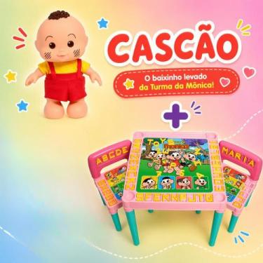Imagem de Mesinha Infantil Turma da Monica com 2 Cadeiras e ABC - Toys 2u, Cascã