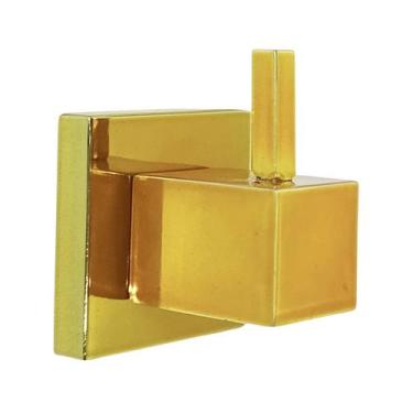 Imagem de Cabide Gancho Pra Toalha de Banho ou Rosto Quadrus Dourado - Montelar 