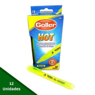Imagem de Marca Texto Amarelo Fluorescente Caixa Com 12 Canetas - GÖLLER