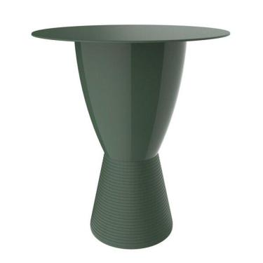Imagem de Mesa Lateral de Apoio Carbo Área Externa e Interna Tampo Redondo 60cm Plástico Verde I'm In Home