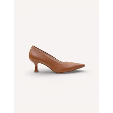 Imagem de Scarpin Couro Salto Taça Caramelo - Daflon, 39