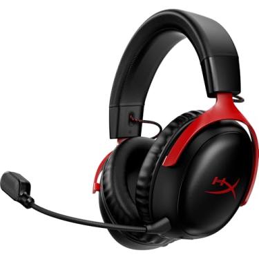 Imagem de Headset Wireless HyperX Cloud III - Gamer para PC, PS5, PS4, Bateria de até 120h, 2,4 GHz, Drivers 53mm, Espuma Viscoelástica, Estrutura Durável, Microfone 10mm, Vermelho e Preto (77Z46AA)