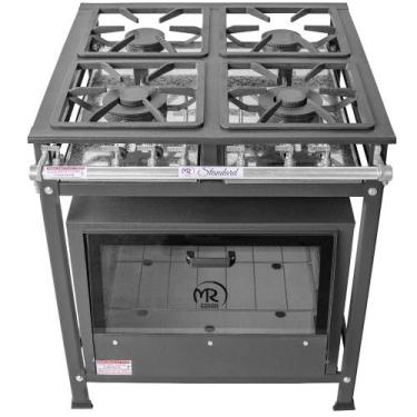 Imagem de Fogão a Gás 4 Bocas Baixa Pressão 30x30 Forno Porta De Vidro 400411 - 