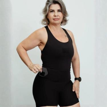Imagem de Macaquinho 360 Feminino Fitness Bermuda com Bolso Compressão - JV FOR,