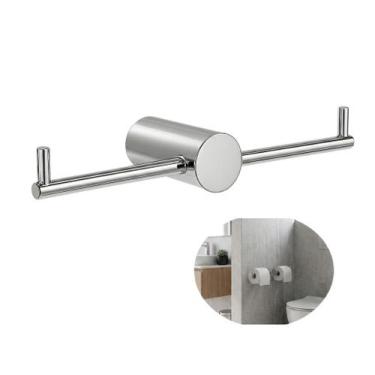 Imagem de Papeleira Porta Papel Higiênico Duplo Aço Inox Ref PA2012 - WORA ACESS