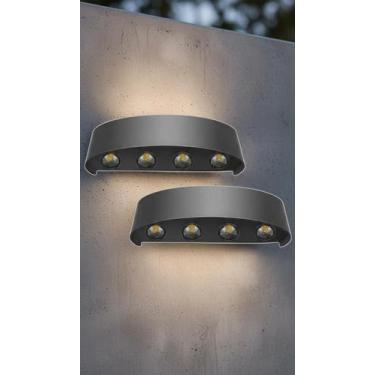 Imagem de Kit 2 Arandelas Meia Lua LED Preta 8 Fachos Luz - Congratulations Stor