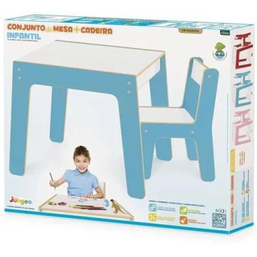 Imagem de Conjunto de Mesa e Cadeira Infantil Azul Junges 991
