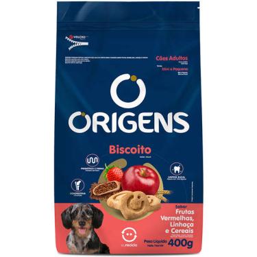 Imagem de Biscoito Origens para Cães Adultos Porte Mini e Pequeno Sabor Cereais e Frutas Vermelhas - 400g
