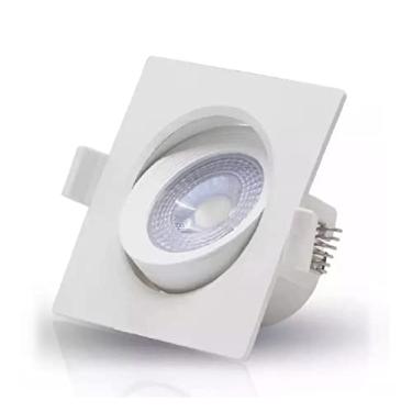 Imagem de Kit 10 Spot Led Cob Direcionável Embutir Quadrado Branco Frio 6000k 7w