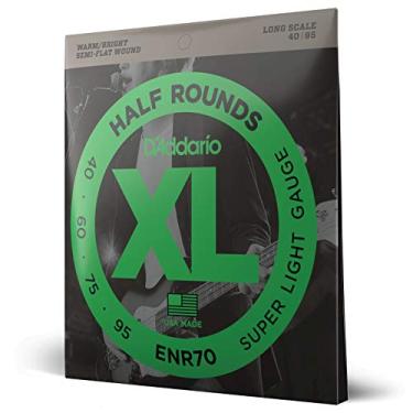 Imagem de Encordoamento Para Baixo 4 Cordas Escala Longa Semi-Flat .040-.095 D'Addario Half Rounds ENR70