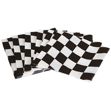 Imagem de Creative Converting 660944 Guardanapos de almoço, 18 unidades, xadrez preto e branco