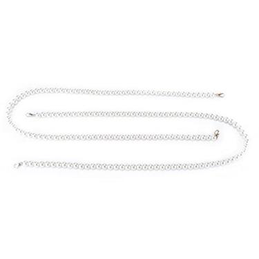 Imagem de Corrente de imitação de pérola, substituição forte facilmente Imitação de pérola de cadeia de telefone móvel Aparência elegante Instale facilmente para bolsa para telefone móvel(1m)