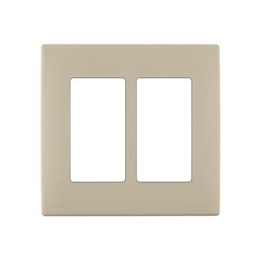 Imagem de Leviton REWP2-NS Renu Placa de parede de encaixe sem parafusos com duas entradas, Navajo Sand