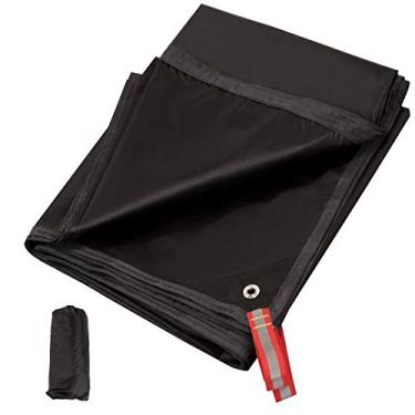 Imagem de REDCAMP Tenda ultraleve, lona impermeável PU 2000 para barraca de acampamento com cordão para acampamento e caminhadas (139,7 cm x 221 cm UL preto)