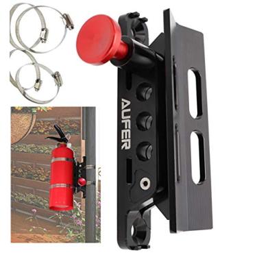 Imagem de AUFER 1 ano de garantia - Suporte universal ajustável para montagem do extintor de incêndio compatível com Jeep Wrangler Gladiator UTV Polaris RZR Ranger Can Am Camper Van ATV Boat, alumínio