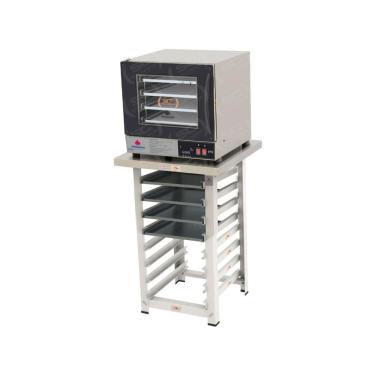 Imagem de Kit - Forno Turbo Prp-004 Plus Digital 127v Preto + Bancada Mes-004 + 4 Assadeiras - Progás