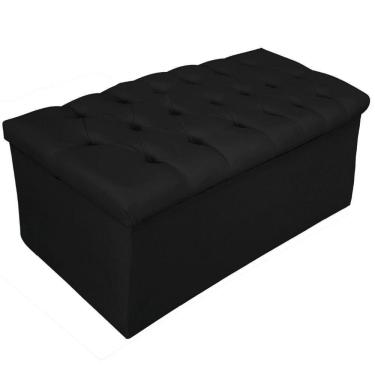 Imagem de Calçadeira Baú Estofada 90cm Solteiro Suede Preto Adj Decor