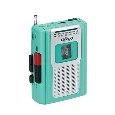 Imagem de Jensen CR-100 Retro Portátil AM/FM Rádio Personal Cassette Player Compact Lightweight Design Stereo AM/FM Radio Cassette Player/Recorder & Built in Sp