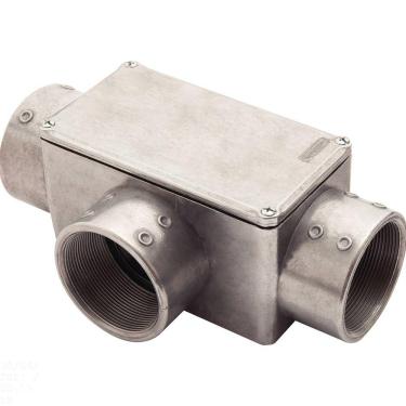 Imagem de Condulete fixo 2.1/2" tipo "T" - com tampa / rosca BSP / sem pintura Tramontina