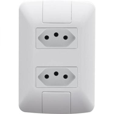 Imagem de Conj 4x2 2 Tomadas 2p+t Tramontina Aria 10 A 250 V Branco