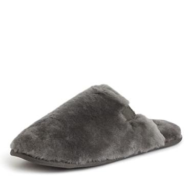 Imagem de Fireside by Dearfoams Pantufa masculina Broome Shearling Scuff, Cinza, 42