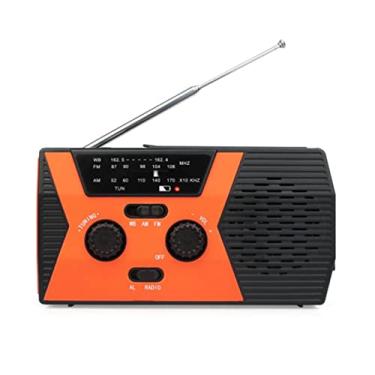 Imagem de lifcasual Rádio portátil AM/FM e NOAA rádio externo de emergência solar com manivela com lanterna LED alarme SOS com bateria 2000mAh saída USB