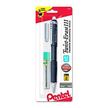 Imagem de Pentel Lapiseira Twist-Erase III, linha média (0,7 mm), com refis de grafite e borracha (QE517LEBP)