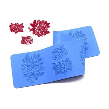 Imagem de Molde de silicone de doces vazados em relevo de flores com padrão de renda decoração de bolo de artesanato de açúcar, topo de cupcake, argila de