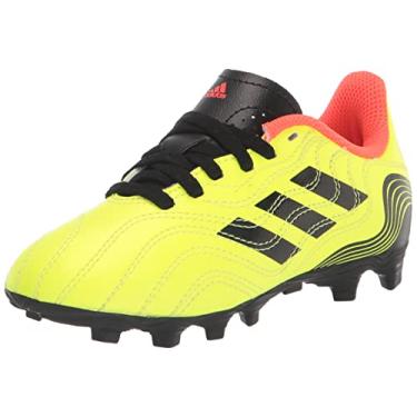 Imagem de adidas Tênis de futebol unissex infantil Copa Sense.4 flexível, Team Solar Amarelo/Preto/Vermelho Solar, 1.5 Little Kid