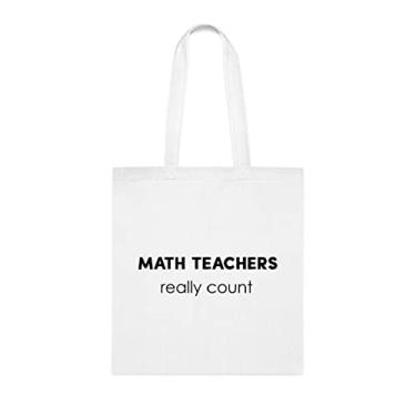 Imagem de SpreadPassion Sacola para professores de matemática realmente contam, presente engraçado, bolsa de ombro, bolsas reutilizáveis, ideia de presente de aniversário e Natal