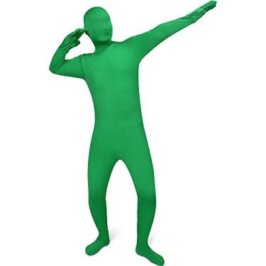 Imagem de SATINIOR Green Full Body Unisex Zentai Disappearing Suit Tights Stretch Adult Costume for Men Women Halloween Cosplay (XL)