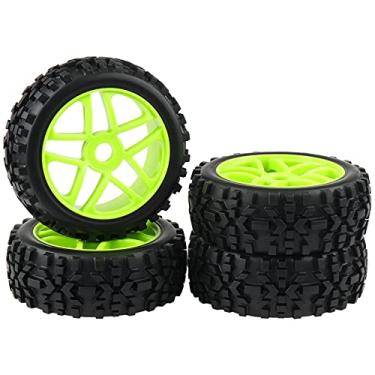 Imagem de Pneus Rowiz 4 peças 1:8 RC aros de roda de cubo de 17 mm Pentagrama para escala 1/8 verde