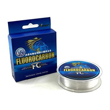 Imagem de LUNYANG Linha de pesca transparente 100% fluorocarbono 0,133 mm 1,33 kg 100 m - não revestido/resistência à abrasão/alta visibilidade/sem absorção de água/difícil de detectar peixes