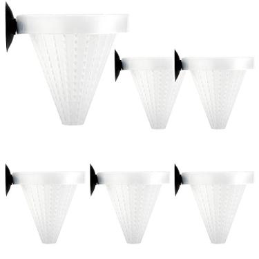 Imagem de Senzeal 6X Aquário Live Red Worm Alimentador de peixes Plástico Cone Formato de cesta Alimentador para Alimentação de peixes