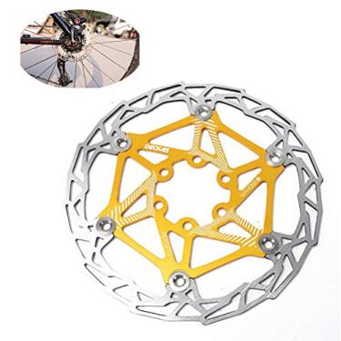 Imagem de Yajun Rotor de freio a disco MTB Mountain Bike Disco de 160 mm de diâmetro Freio de bicicleta Acessórios de bicicleta de estrada flutuante, Amarelo
