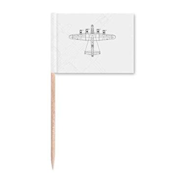 Imagem de Plane Line Militar Art Deco Presente Fashion Palito Bandeiras Marcador Decoração de Festa