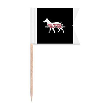 Imagem de Animal Protect Is Everyones Responsibility Bandeiras de palito de dente Marcação para Bolo de Festa Prato de Queijo