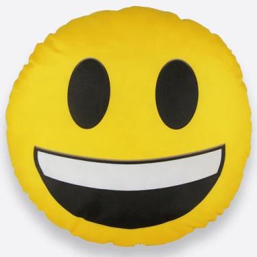 Imagem de Almofada Emoji Estampado 34X34cm Com Zíper Feliz - Vitor Bordados