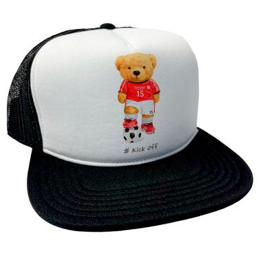 Imagem de Bone aba reta preto teddy bear jogador futebol