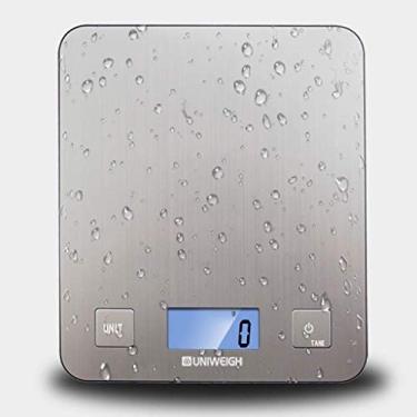 Imagem de balança de cozinha digital, balança de cozinha eletrônica, com função de desligamento automático de tara, sensor de toque retroiluminado balança eletrônica de aço inoxidável lcd