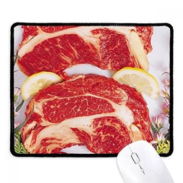 Imagem de Mousepad Apoio Mouse com Textura de Carne Crua e Borda Costurada para Jogos