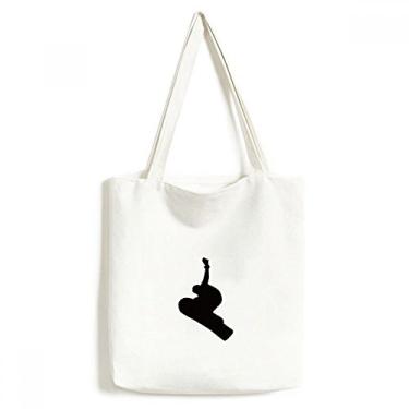 Imagem de Bolsa esportiva de skate preta com contorno de salto, bolsa de compras, bolsa casual
