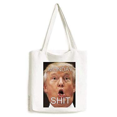 Imagem de American Great Funny Shit Monday Image Sacola de lona, sacola de compras, bolsa casual