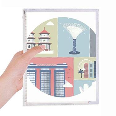 Imagem de Caderno de folhas soltas com um arranha-céus de Singapura, diário recarregável