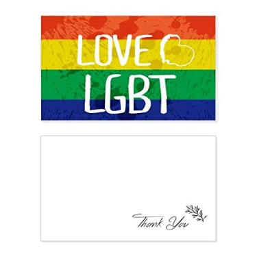 Imagem de Love LGBT Tinta arco-íris coração cartão de agradecimento aniversário aniversário saudação casamento agradecimento